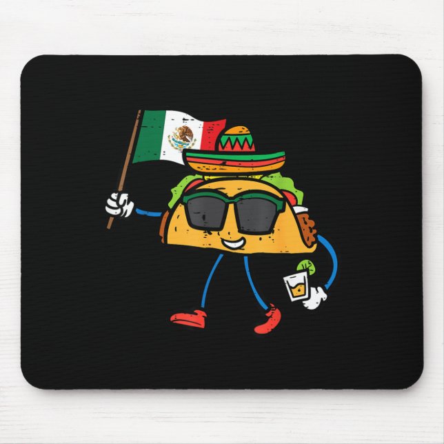 Tapis De Souris Taco Drapeau Mexique Cinco De Mayo Mexicain (Devant)