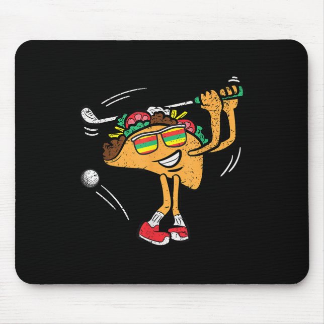 Tapis De Souris Taco Golf Player Cinco De Mayo Mexicain Golfer Foo (Devant)