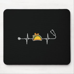 Tapis De Souris Taco Sombrero Heartbeat Stethoscope Cinco De Mayo