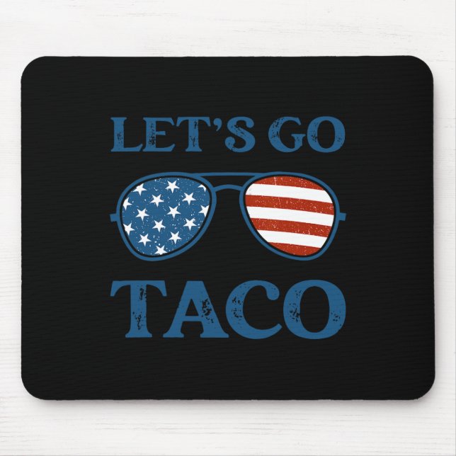 Tapis De Souris Taco Trump 2025 Retro Sungles Drôle Allons Taco (Devant)