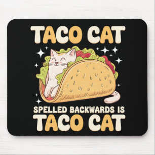 Tapis De Souris Tacocat épelé à l'envers Taco Chat Mexicain