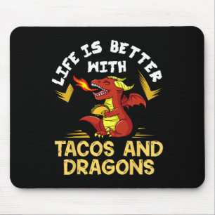 Tapis De Souris Tacos de Dragons Femmes Hommes Enfants Amour Mexic