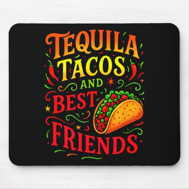 Tapis De Souris Tacos et amis - cinq mai fun  (Devant)
