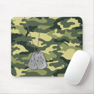 Tapis De Souris Tags de chien militaire avec Empreintes de pattes