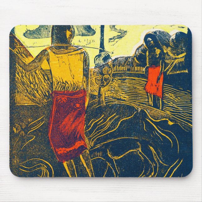 Tapis De Souris Tahitian Femmes et Chien, Gauguin (Devant)