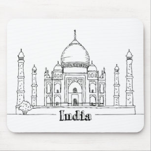 Tapis De Souris Taj Mahal Vacances Dessin Vacances Art Voyage