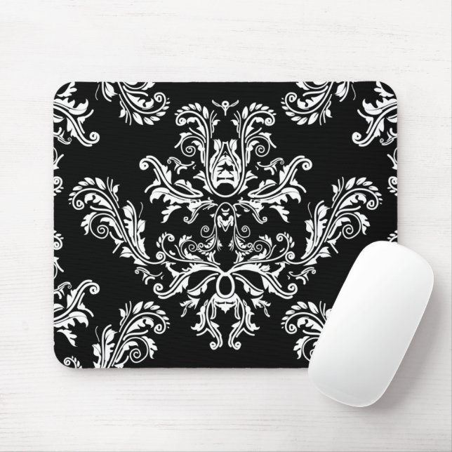Tapis De Souris Tampon vintage noir et blanc (Avec souris)