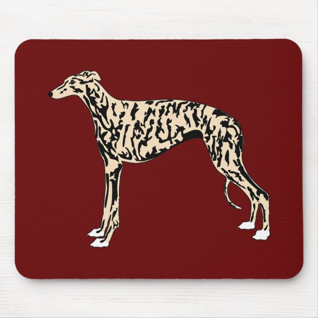 Tapis De Souris Tan Brindle Greyhound (Devant)