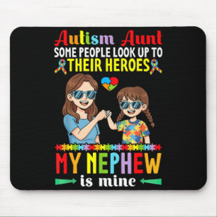 Tapis De Souris Tante autiste Mon neveu est mon héros Sensibilisat