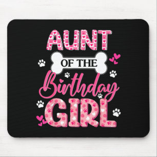 Tapis De Souris Tante de la fille d'anniversaire Thème de patte de