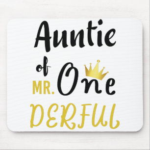 Tapis De Souris Tante de MR Onederful Drôle T-Shirt 1er Anniversai