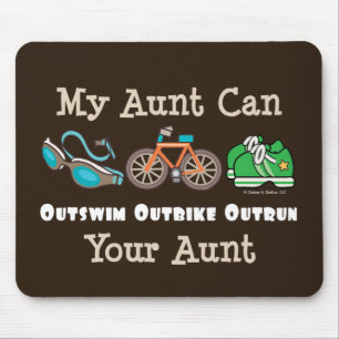 Tapis De Souris Tante Outswim Outbike Outrun Triathlon Mousepad