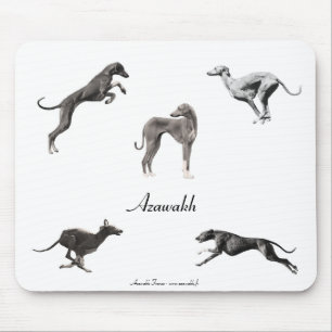 Tapis De Souris TAPIS SOURIS Azawakhs noir et blanc