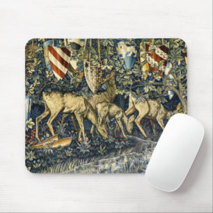 Tapis De Souris Tapisserie Art Vintage Cerf & Boucliers de William