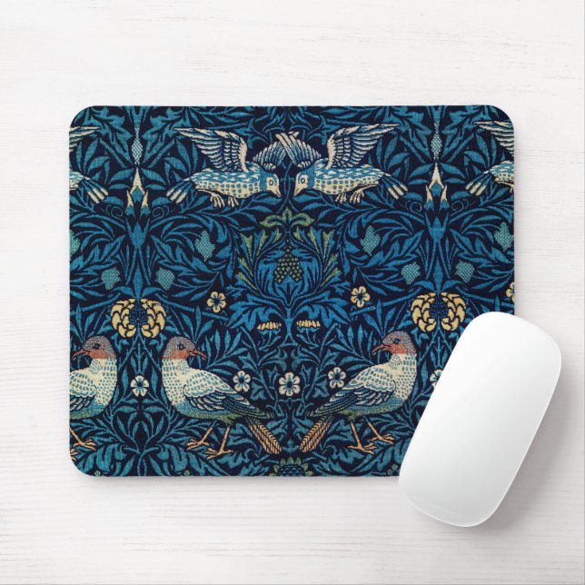 Tapis De Souris Tapisserie florale de William Morris Blue Birds Cl (Avec souris)