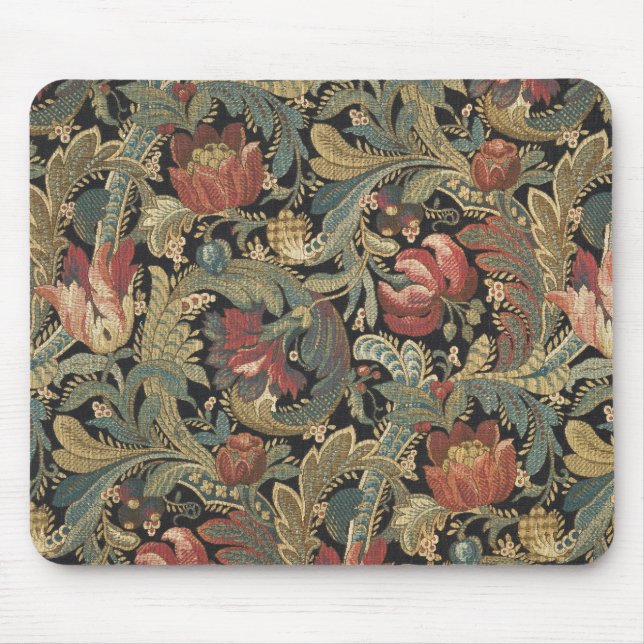 Tapis De Souris Tapisserie florale riche Brocade Antique Classique (Devant)