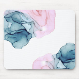 Tapis De Souris Tapisserie Rose et Bleu Serein Fantaisie Encre Ten
