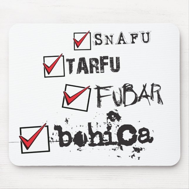 Tapis De Souris TARFU SNAFU FUBAR BOHICA Mousepad (Devant)