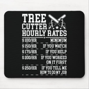 Tapis De Souris Tarif horaire de coupeur d'arbres drôle bûcheron a