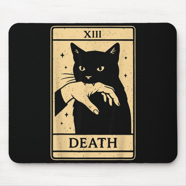Tapis De Souris Tarot Card Black Cat Occult Witchy Black Cat Tarot (Devant)