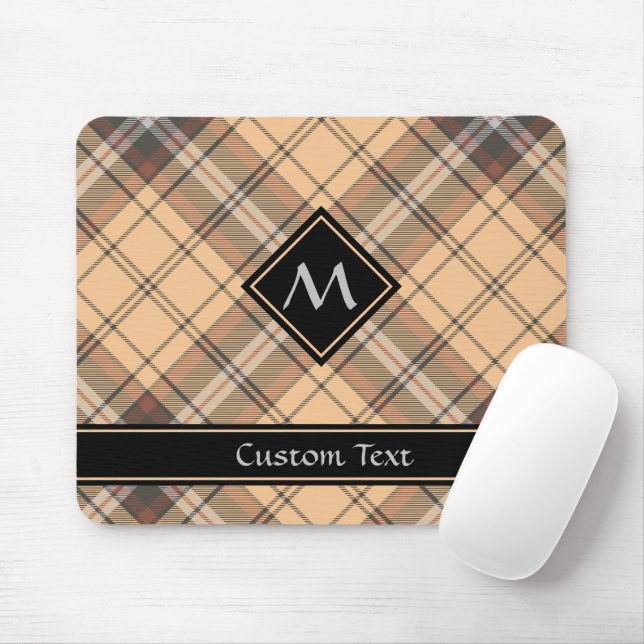 Tapis De Souris Tartan beige et Brown (Avec souris)