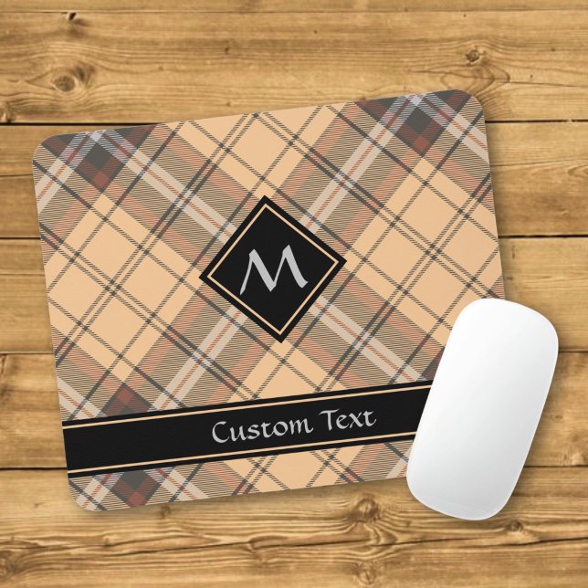 Tapis De Souris Tartan beige et marron (Créateur téléchargé)