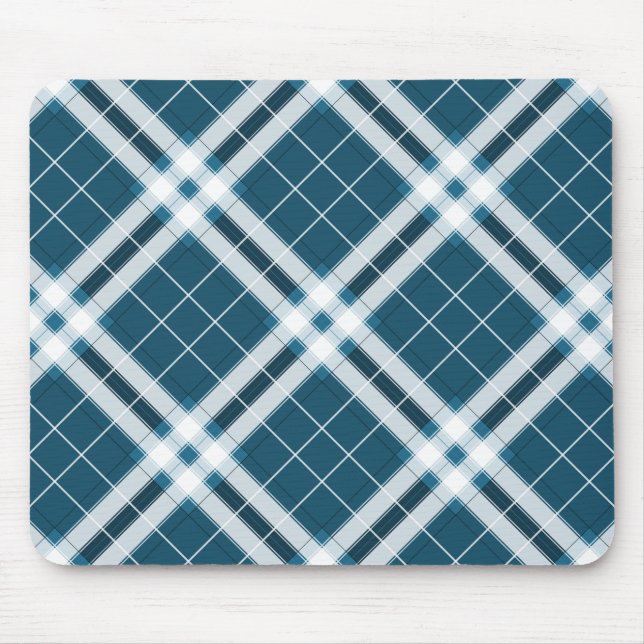 Tapis De Souris Tartan bleu et blanc (Devant)
