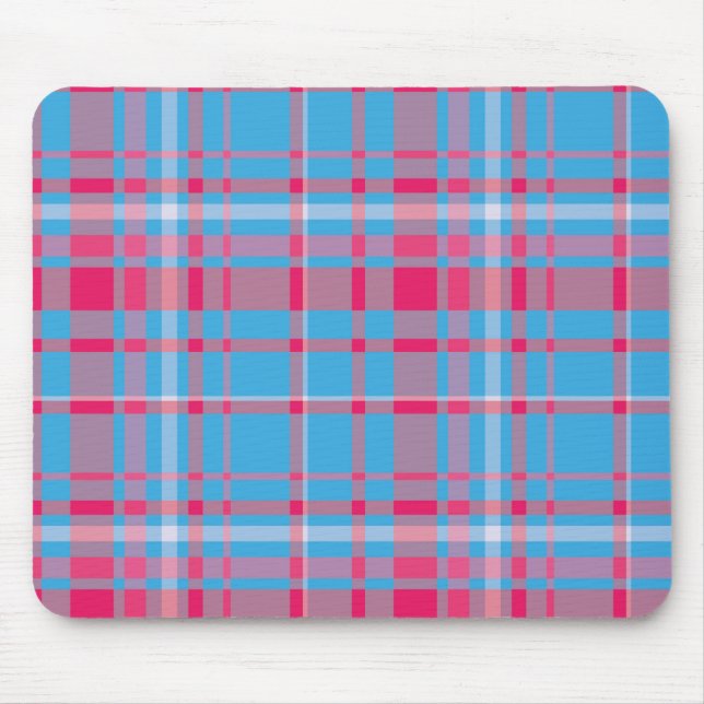 Tapis De Souris Tartan bleu et rouge (Devant)