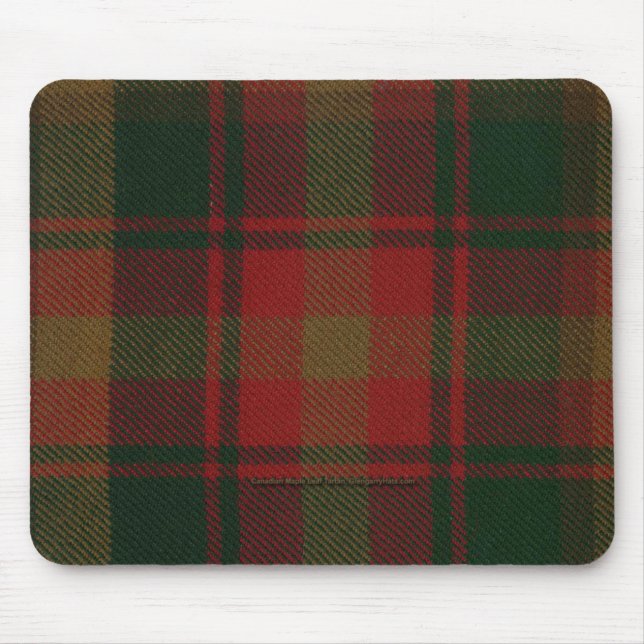 Tapis De Souris Tartan canadien Mousepad de feuille d'érable (Devant)