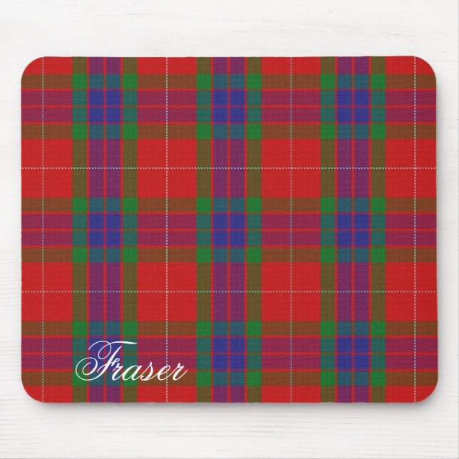 Tapis De Souris Tartan écossais majestueux de Fraser de clan (Devant)