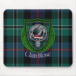 Tapis De Souris Tartan et blason du clan écossais Rose