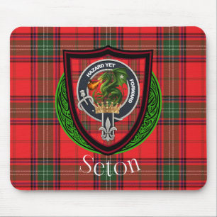 Tapis De Souris Tartan et blason du clan écossais Seton