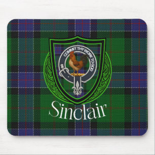 Tapis De Souris Tartan et blason du clan écossais Sinclair