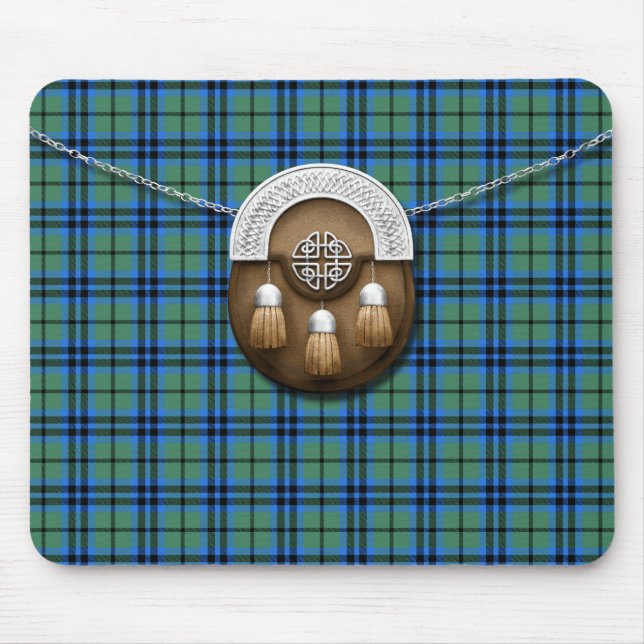 Tapis De Souris Tartan et escarcelle de Marshall de clan (Devant)