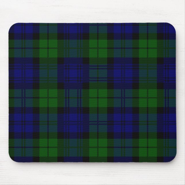 Tapis De Souris Tartan noir écossais Mousepad de montre (Devant)