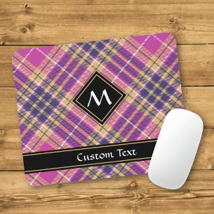 Tapis De Souris Tartan rose, or et bleu