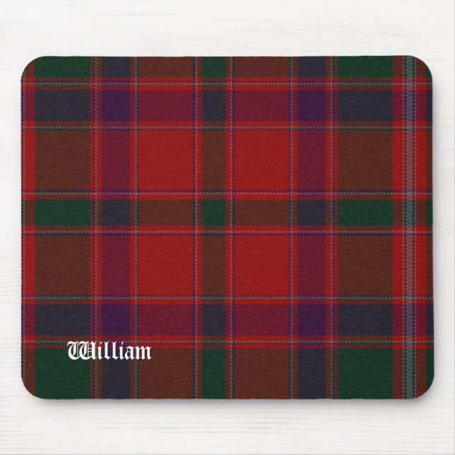 Tapis De Souris Tartan Stewart Rouge et Vert Personnalisé (Devant)