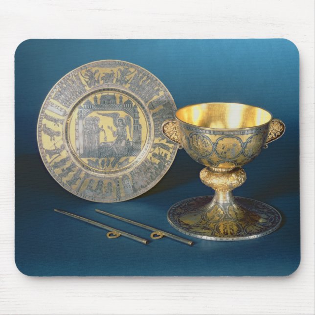 Tapis De Souris Tasse, plat et fistules de communion (Devant)