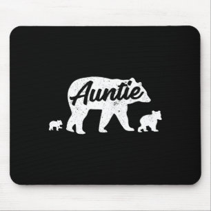 Tapis De Souris Tatie vintage ours tante avec 2 ourson fête des mè