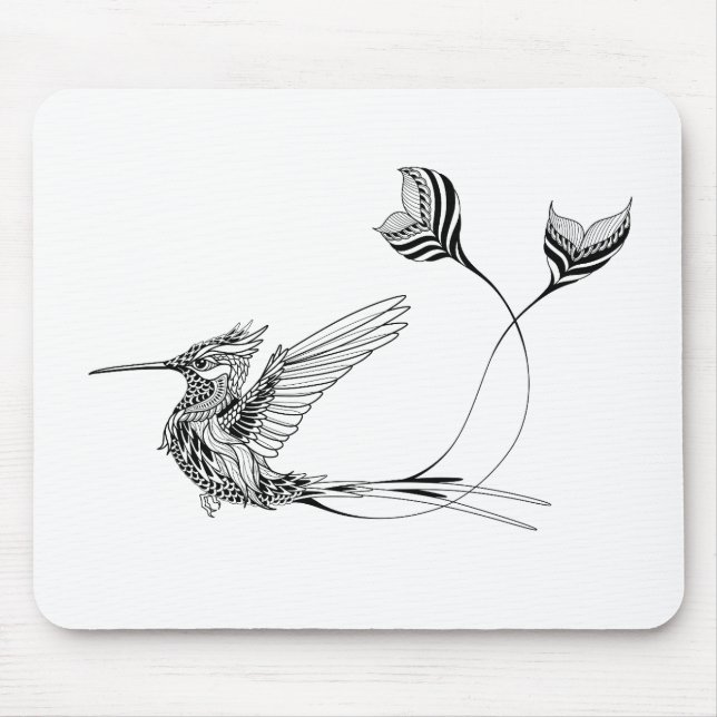 Tapis De Souris Tatouage d'oiseau de Psychedlic (Devant)