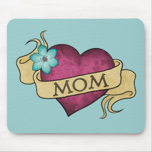Tapis De Souris Tatouage Mousepad de coeur de maman