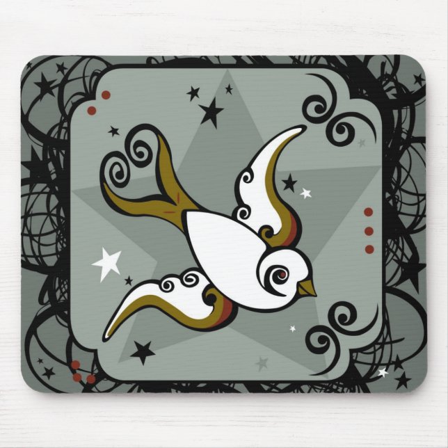 Tapis De Souris Tatouage Mousepad d'oiseau (Devant)