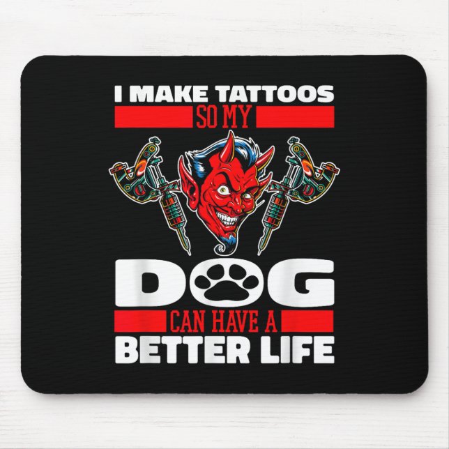 Tapis De Souris Tatouage tatouage de chien tatoué - Artiste de tat (Devant)