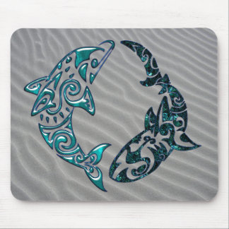 Tapis De Souris Tatouage tribal de dauphin et de requin