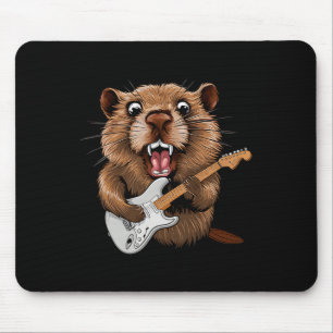 Tapis De Souris Tauron drôle jouant de la guitare musicien pour le