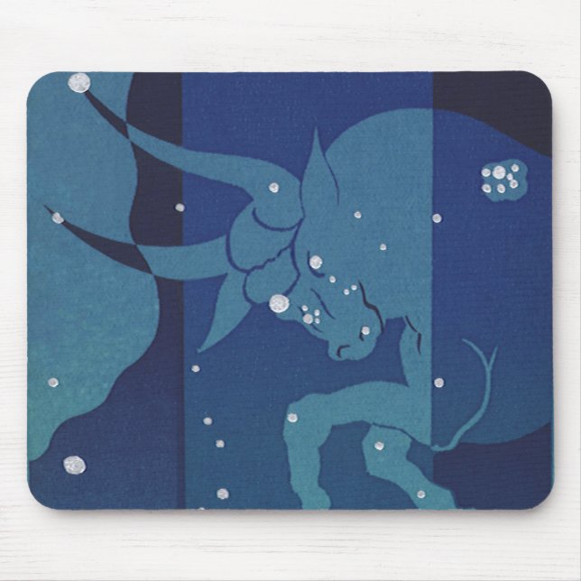 Tapis De Souris Taurus Bull Constellation Astrologie Zodiaque Vint (Devant)