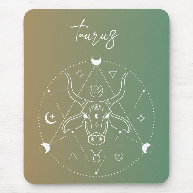 Tapis De Souris Taurus zodiaque horoscope étoile dégradé (Devant)