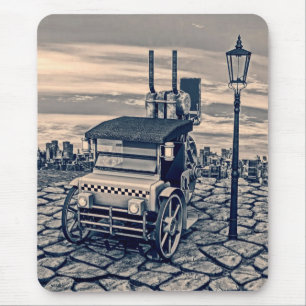 Tapis De Souris Taxi rétro à vapeur