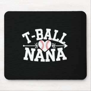 Tapis De Souris Tball Nana Heart Baseball Sports Grandma Cadeau