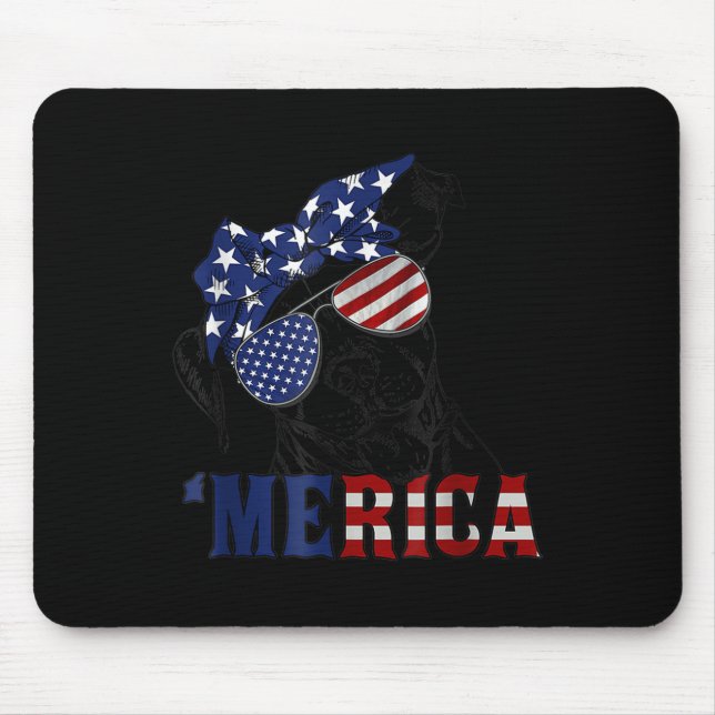 Tapis De Souris Tbull 4th Of July Merica American Flag Sungles  (Devant)